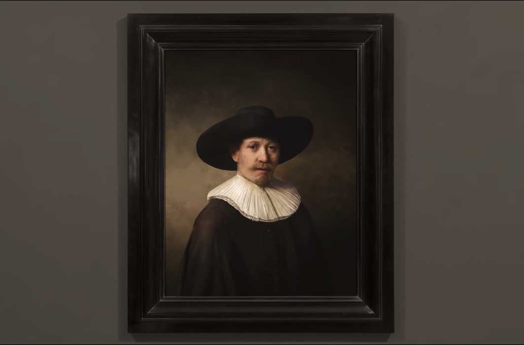 Un portrait dans le style de ceux de Rembrandt.