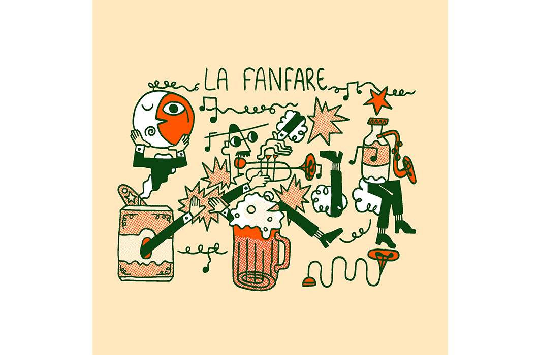 La Fanfare, Étiquette de bière pour Boréale, Philippe Mathieu.
