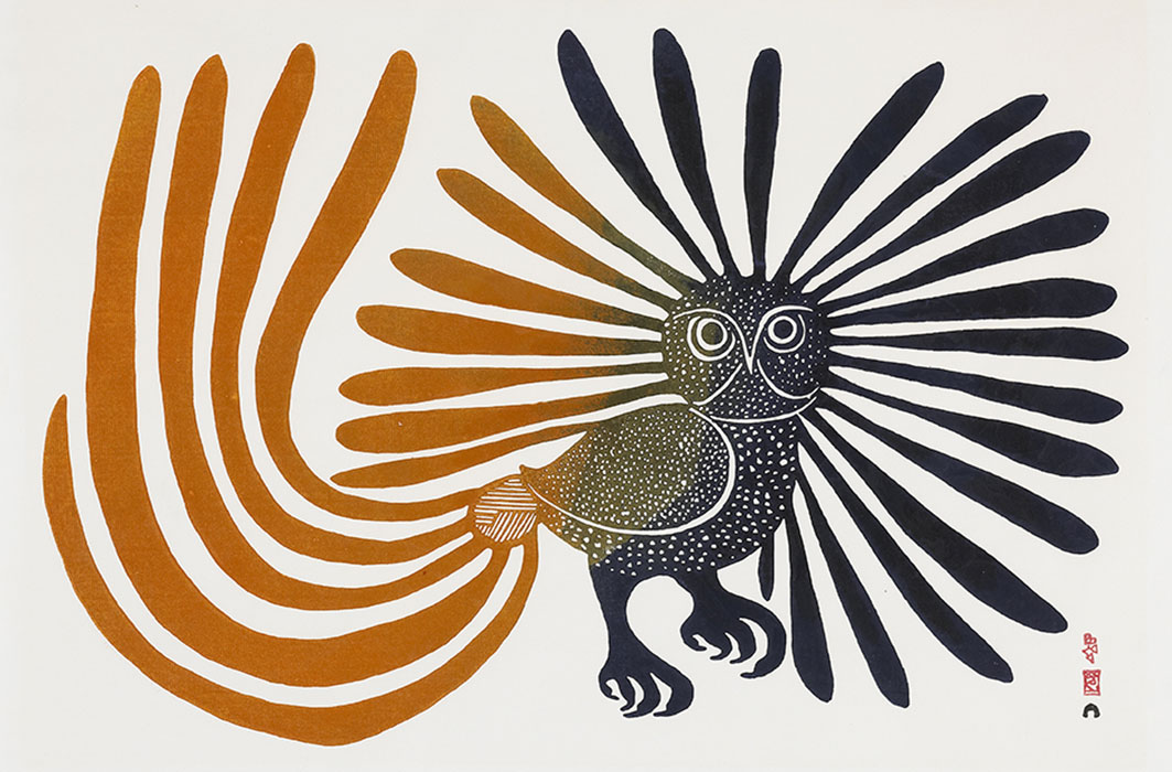 L'œuvre Le hibou enchanté (1960) de l'artiste inuk Kenojuak Ashevak.